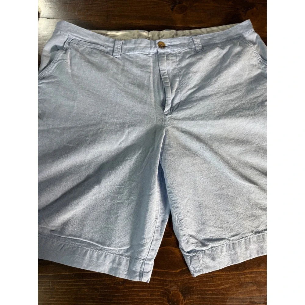 Le Tigre Mens Light Blue Flat Front‎ Shorts Size 40 Chambray Oxford RN 69016